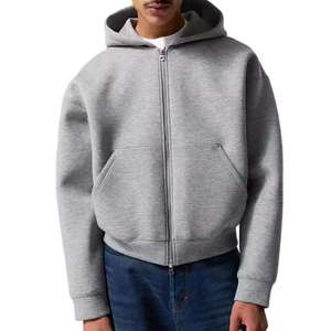 Sweats à capuche pour hommes en coton lourd pour l'hiver avec logo imprimé personnalisé 360g 100% coton style zippé avec poches coupe classique - Product Image 3