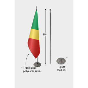 Drapeau en nylon et soie personnalisé 3x5 pieds avec impression numérique, logo personnalisé, mât en aluminium, bannière officielle de l'Intérieur de la République du Congo - Product Image 5