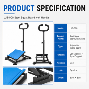 BNcompany-Tablero de acero para sentadillas con asa, tabla de inclinación ajustable portátil y Camilla de pantorrilla para uso en el gimnasio - Product Image 5