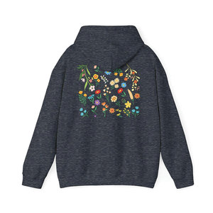 Sweat à capuche de haute qualité personnalisé, coloré, à enfiler, pour femme, imprimé jardin, lourd, broderie écologique de qualité supérieure, nature - Product Image 2