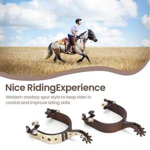 Venta al por mayor de espuelas de acero inoxidable cómodas Premium par de espuelas de equitación para entusiastas ecuestres - Product Image 5