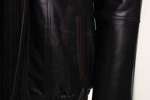 Veste en cuir de mouton véritable coupe ajustée pour hommes personnalisée souple noir marron motard style rétro formel nouveau pour Old Navy Blue Jack - Product Image 6