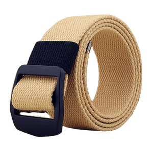 BLT63 C6 Ceinture Web en toile pour l'extérieur sur mesure Boucle à rabat noire unie Jeans décontractés Conception Oem Ceinture extérieure à boucle noire solide - Product Image 1