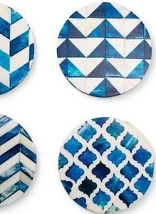 Premium Quality Round Walnut Bone Inlay <b>Coasters</b> Handcrafted <b>Drink</b> <b>Coasters</b> for Coffee Table and Interior Styling - Product Image 2