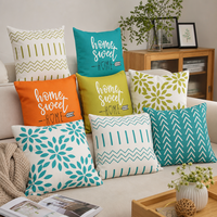 Funda de Almohada Decorativa Moderna Rústica, Funda de Cojín de Poliéster Suave con Frase Home Sweet Home para Sofá