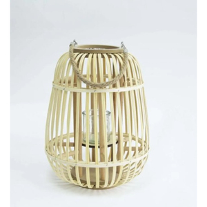 Lanterne à bougie en rotin naturel élégante, tissée à la main, écologique, cylindrique, pour table et sol, accessoire d'éclairage pour la décoration de la maison - Product Image 2