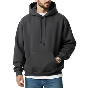 เสื้อฮู้ดผู้ชายผ้าฝ้าย 100% บริการ OEM ออกแบบเองได้ ลายเรียบ ซับในขนแกะสำหรับฤดูหนาว เป็นมิตรกับสิ่งแวดล้อม ระบายอากาศได้ดี ทรงปกติ - Product Image 6