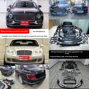 ชุดแต่งกันชนสำหรับ Bentley Flying Spur ปี 06-12 ถึง 17 อัพเกรดกันชนหน้าและหลัง; ชุดแต่งกันชนรุ่นเก่าเป็นรุ่นใหม่ พร้อมไฟหน้าและไฟท้าย - Product Image 2