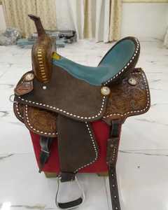 AFR Export Selle de cheval Western de haute qualité avec jeu de virgule Barrel Racing Cuir véritable Anglais importé - Product Image 1