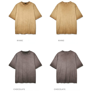 Offre Spéciale T-shirt délavé à l'acide avec logo personnalisé T-shirt unisexe en coton T-shirt surdimensionné respirant à séchage rapide T-shirts vintage pour hommes - Product Image 4