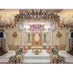 Boda temática del Palacio Blanco Triveni Mandap USA Trending Three Pole Wedding Mandap Mejor boda india Maharani Mandap USA - Product Image 1