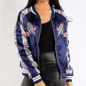 Veste bomber en satin pour homme sur mesure avec col montant imperméable et coupe-vent respirante - Product Image 6