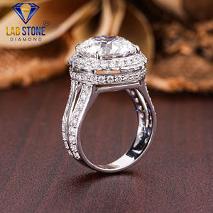 Lab-Stone Party Wear Anillo de diamantes 7.044 TDW Diamante de corte redondo Oro blanco de 18kt Color DE LA EF-VS - Product Image 5