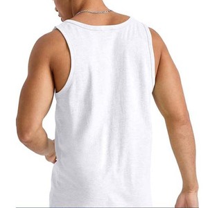 Precio al por mayor, camisetas personalizadas para hombre, algodón, poliéster, blanco, transpirable, chaleco de gimnasio, camisetas sin mangas de entrenamiento, Camisetas interiores para hombre, ropa de calle - Product Image 2