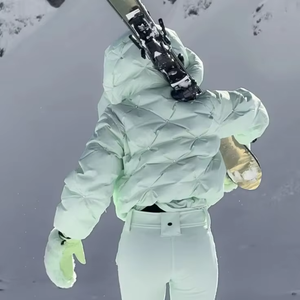 Les plus populaires : Veste de ski personnalisée grande taille en polyester imprimé, imperméable, respirante, avec isolation Primaloft et fermeture éclair matelassée - Product Image 4