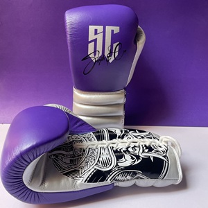 Gants de boxe en cuir professionnels à lacets, tailles personnalisables 8oz-16oz, gants d'entraînement de haute qualité pour toutes les couleurs, vente en gros - Product Image 4