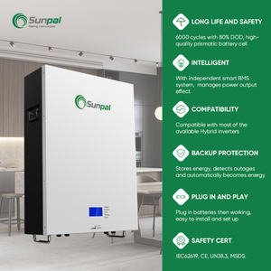 Nouveau système de stockage d'énergie solaire hors réseau Sunpal, kit complet 5000W 5Kw 8Kw 10Kw 12Kw, tout en un, solaire hybride - Product Image 3