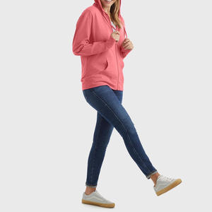 Sudadera con capucha y cremallera para mujer OEM, ajuste personalizado con impresión de logotipo de tela cómoda para ropa de moda y soporte de etiqueta privada - Product Image 4