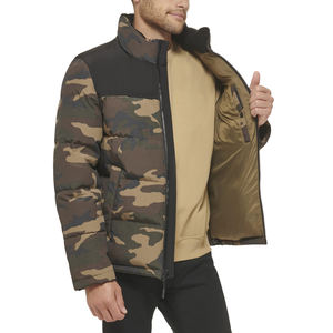 Blouson matelassé sur mesure à col montant en toile pour homme, taille plus, blouson matelassé à logo, best-seller - Product Image 2