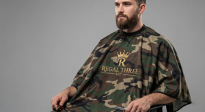 Capa de Barbero de Seda con Diseño de Camuflaje |   Bata de Barbero Profesional para Salón, Impermeable, Ecológica, con Cintura Ajustable - Product Image 2