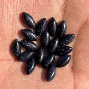 Étincelant bleu grès Marquise dos plat Cabochon pierres précieuses pour la fabrication de bijoux collier anneaux Bracelet pierre de soleil bijoux - Product Image 6