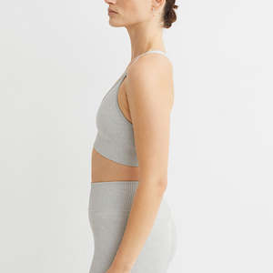 Soutien-gorge de sport sexy pour femme, crop top, vêtements de sport, vente en gros, soutien-gorge de sport en maille noire - Product Image 5