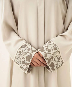 Vêtements islamiques élégants en broderie de grande taille pour le printemps, pour niqab, burqa, kaftan, prière, couleur unie, longue abaya musulmane - Product Image 5