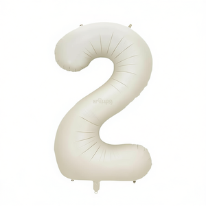 Globos de Fiesta Color Crema Número 2, 100 cm, Bolsa de 12 Unidades - Product Image 2