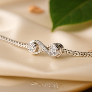 Anantya Men's Sterling Silver Moissanite <b>Bracelet</b> & Bangle - Product Image 1