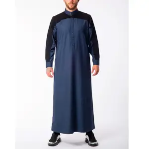 Fashion produksi pabrik 2024 pakaian Muslim gaya baru Jubba Arab pakaian musim panas pria Jubbah untuk Lebaran