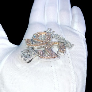 Venta al por mayor 925 plata esterlina Moissanite diamante Iced letra colgante moda Hip Hop personalizado hecho a mano joyería fina de la fábrica - Product Image 5