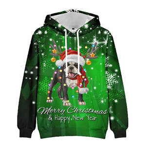 Sweatshirts à capuche mode hiver pour hommes Style de Noël Polyester/Coton Matériel Motif solide Techniques teintes unies à capuche - Product Image 1