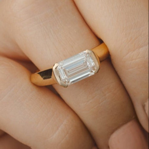 Exclusivo anillo de moissanita de corte brillante redondo de lujo de 2 quilates en oro blanco/amarillo/rosa de 10K y precio al por mayor - Product Image 1