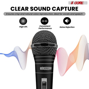 5Core XLR <b>Microphone</b> Dynamic Mic Karaoke <b>Singing</b> Studio Mics Handheld Microfono - Product Image 5