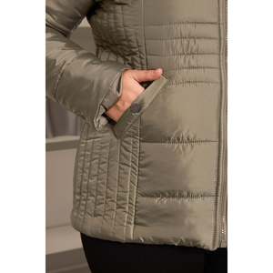 Chaqueta Acolchada con Forro RMG para Mujer, Talla Grande, Resistente al Agua y al Viento, Capucha Desmontable, Ropa de Invierno Verde Menta - Product Image 3