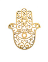 Décoration d'intérieur personnalisée en bois de pin MDF découpé au laser, motif main de Fatma, style zen asiatique spirituel et religieux