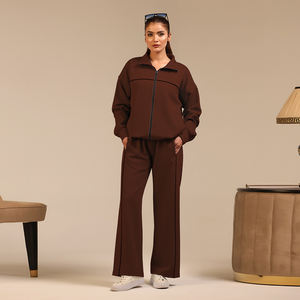 Ensemble assorti classique et confortable pour femmes Wida Sports avec option de logo personnalisé, marron foncé, article en vente, vente flash - Product Image 2
