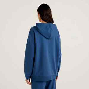 Sudaderas con capucha de gran tamaño sólidas hechas a medida para mujer 100% Material de algodón ligero transpirable Impresión de logotipo personalizado - Product Image 2