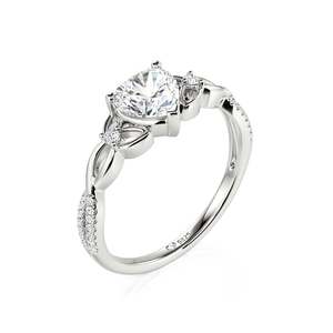 Jeulia Infinity <b>Celtic</b> Knot Heart Cut Moissanite Engagement <b>Ring</b> Sterling <b>Silver</b> IGI Certified - Product Image 2