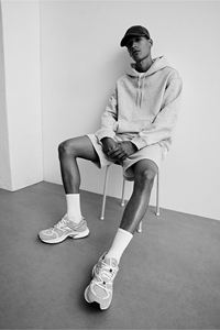 <b>Men's</b> Light Grey Long Sleeve Sweatshirt Loose Relaxed Fit Drawstring Hoodie Stand Jersey Lined Cotton Blend Winter <b>Jacket</b> - Product Image 6