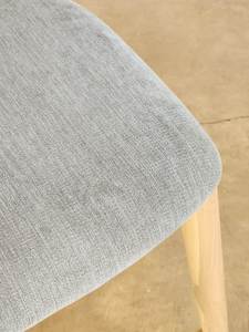 Chaise de salle à manger contemporaine en bois massif avec assise et dossier rembourrés en microfibre pour villa, hôtel, restaurant - Product Image 2