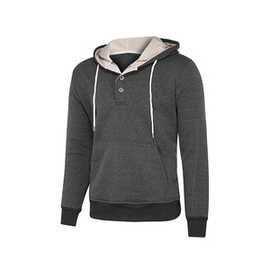 Men's Regular Fit 100% Cotton Solid <b>Winter</b> <b>Fleece</b> Hoodie with Cool Logo Print and Puff Weaving Technique - Product Image 2
