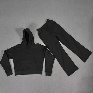 Ensemble survêtement et sweat à capuche avec logo personnalisé imprimé bouffant personnalisé de haute qualité 2025 surdimensionné coton tissu unisexe sweat à capuche pantalon survêtements - Product Image 6