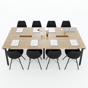 Aconcept HBAC049 Minimalist <b>Office</b> Furniture 240x120cm Plywood with Melamin Finish Iron Legs Meeting <b>Table</b> - Product Image 3