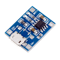 Módulo de Carga de Batería de Litio VAOHM TP4056-MICRO 1A (Chip TP4056) Cargador de Iones de Litio de 3.7V de una Sola Celda con Interfaz Micro USB