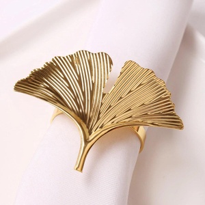 Bagues rondes en métal pour Table de mariage, anneaux de serviettes en alliage, décoratifs en laiton, argent et or, Design artisanal - Product Image 5