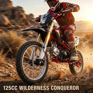 Motocicleta Nueva de <span class=keywords><strong>125cc</strong></span>, 4 Tiempos, con Chasis de Acero, Motocicleta Todoterreno de Gasolina |   Motocicleta de Carreras Todoterreno para Adolescentes/Adultos, Motocross, <span class=keywords><strong>Pit</strong></span> <span class=keywords><strong>Bike</strong></span> - Product Image 3