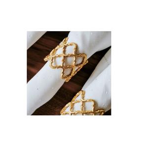 Ajoutez de l'élégance avec des ronds de serviette plaqués or, parfaits pour la maison, l'hôtel, le restaurant et les tables de mariage. - Product Image 1