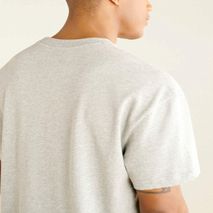 OEM personalizado 100% algodón hombres camiseta de talla grande Regular Fit Logo estampado 180 gramos tejido de punto estilo Casual sólido transpirable - Product Image 3