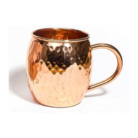 Mug en Cuivre Pur à 100% Écologique Fait Main Design Élégant Vaisselle Métallique de Haute Qualité avec Paille pour la Maison, le Bureau et l'École